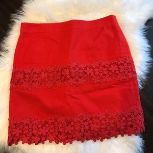 JCrew Factory | Red Floral Mini Skirt